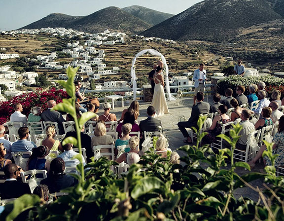 Cérémonie de mariage à l'hôtel Petali Village à Sifnos